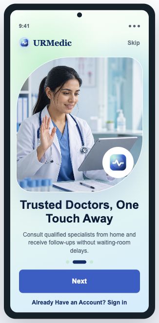 Onboarding doctor access screen